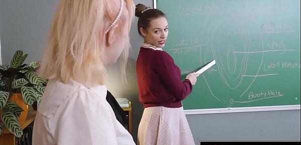  Girls Out West - Cutie fingers her hairy female teacher